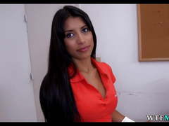 Latina maid in the office