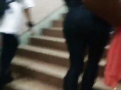 huge butt in jeans and dark spandex butt