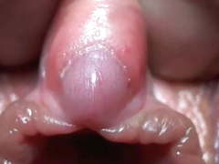 Close up clit milky squirt