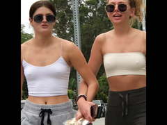 White girls no bra