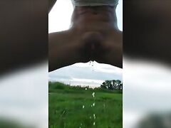 Milf outside on webcam