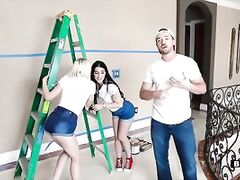 Contractor Fucks 3 Girls as Payment!