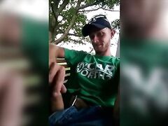 BF Chilling on the Porch Swing Flashing Nice Dick to Cars Passing By. SEXY!!