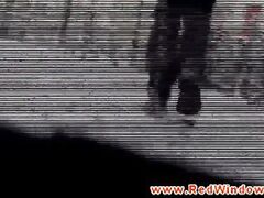 Real dutch whore sucks old mans cock