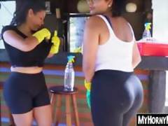 Phat ass Latina maids getting their cunts smashed in nature