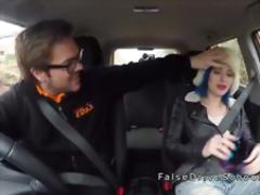 Busty alt hottie anal fuck in car